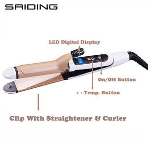 Cable giratorio profesional <span class=keywords><strong>de</strong></span> 360 °, herramientas <span class=keywords><strong>de</strong></span> estilismo para el cabello, plancha rizadora alisadora 2 en 1, fuente <span class=keywords><strong>de</strong></span> alimentación eléctrica, pantalla LED - Product Image 3