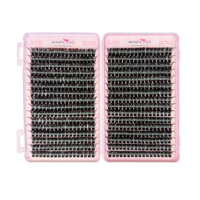 Cils en grappe 3D en faux vison personnalisables en gros, volume intense, longueurs mixtes, faits à la main, spectaculaires et volumineux, cils individuels en grappe