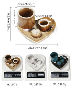 Soporte de salvia en forma de corazón Bandeja de difuminado de cerámica para <span class=keywords><strong>Palo</strong></span> <span class=keywords><strong>Santo</strong></span> White Sage Soporte de incienso de madera sagrada - Product Image 4