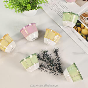 Stile europeo luce <span class=keywords><strong>di</strong></span> lusso colorato <span class=keywords><strong>sei</strong></span> piccole tazze da tè, souvenir banchetto domestico, scatola regalo tazza da tè - Product Image 2