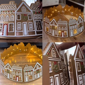 New LED <strong>Gingerbread</strong> PVC material Christmas <strong>Tree</strong> around skirt <strong>Collar</strong> Decoration Elegant Accessory for Festive Display ornament - Product Image 3