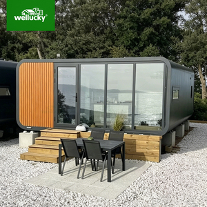 Maison conteneur écologique personnalisable Wellucky Apple Cabin avec grandes fenêtres en verre, construction modulaire pour <span class=keywords><strong>site</strong></span> de glamping - Product Image 2