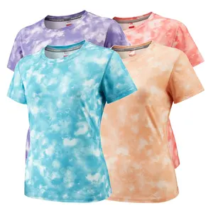 T-shirt da <span class=keywords><strong>donna</strong></span> di nuovo Design abbigliamento sportivo attivo stampa estiva aderente <span class=keywords><strong>Fitness</strong></span> Yoga abbigliamento sportivo da <span class=keywords><strong>donna</strong></span> t-shirt da <span class=keywords><strong>donna</strong></span> Top - Product Image 1