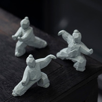 Nouvelle figurine créative en pierre d'inspiration Tai Chi Kung Fu Wuxia de style chinois, ornement pour animal de compagnie de thé, décoration de table de thé pour la maison et le bureau, finition soignée