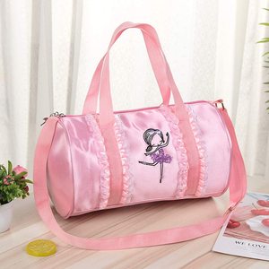 Sacs de sport roses grande capacité pour femmes avec logo personnalisé, sacs de danse pour filles, sacs de ballet pour enfants avec bretelles réglables - Product Image 2