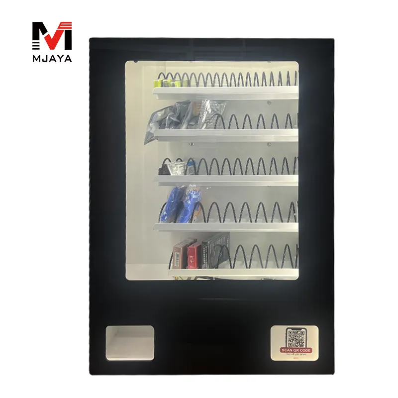 QR code parede vending machine montado para o artigo pequeno tecido do preservativo lanches barras de chocolate facemask vending machine