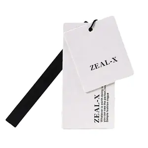 Custom Recyclable Cotton Paper Price Tag Hangtag Private Brand Logo Clothing Tag With String Private Clothing Label