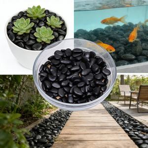 Piedra de Guijarro Negra Pulida de Alta Calidad de Proveedor Chino para Decoración de Jardines y Parques al Aire Libre, Macetas, Ecológica y Duradera - Product Image 1