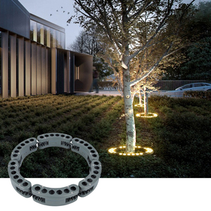 12W Zwarte LED Solar Boomverlichting Solar Tuinpaallamp Ring Tuin LED Spotverlichting IP65 Buitenverlichting Tuinspot - Product Image 1