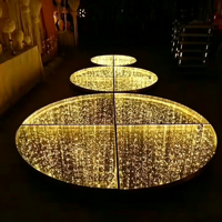 Panneau lumineux LED 16x16 pieds de haute qualité, miroir doré, effet ciel étoilé, pour piste de danse, idéal pour la location d'événements et de mariages