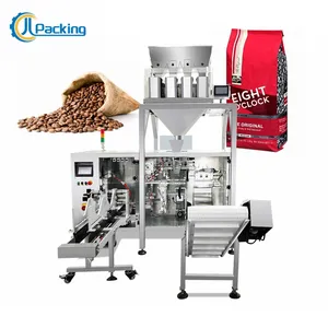 JCL Full Automatic Coffee Bean Nut Filling Premade Flat Bottom Pouch Bag Packaging Packing Machine