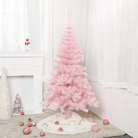 Sapin de Noël artificiel en PVC sur pied avec sommet pointu pour hôtels, centres commerciaux, décoratif avec support métallique