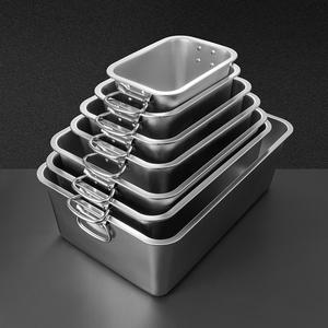 Bandeja Rectangular <span class=keywords><strong>de</strong></span> Acero Inoxidable con Asas <span class=keywords><strong>y</strong></span> Tapa, Borde Profundo, Recipiente para Almacenamiento <span class=keywords><strong>de</strong></span> Alimentos para Hoteles, Catering <span class=keywords><strong>y</strong></span> Buffet - Product Image 2