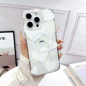 Nueva funda de teléfono magnética transparente con estampado de amor para iPhone 17Air 14 15 16 Pro Max PC + funda de teléfono de TPU - Product Image 4