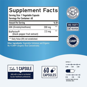 Cápsulas do Diindolymethane do suplemento 200 mg do ODM do OEM DIM, suplementos do DIM para mulheres - Product Image 3