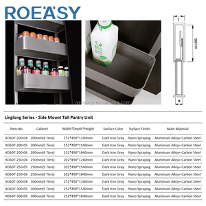 Organisateur de garde-manger coulissant à montage latéral pour armoire haute, 4, 5 ou 6 niveaux, unité de rangement connectée pour armoire haute - Product Image 4