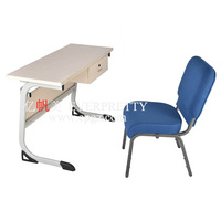 Nouvelle table et chaise de classe pour enseignant, en bois et métal, écologiques, durables, avec tiroir de rangement, pour écoles et universités