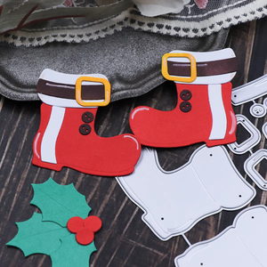 Matrices de dé<span class=keywords><strong>coupe</strong></span> en métal de Noël, moules DIY, scrapbooking, fabrication de papier, artisanat, bottes de Noël, décorations de bonbons, découpes - Product Image 5