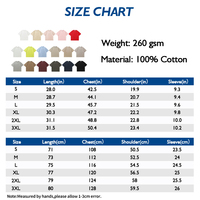 T-shirt vierge en jersey 260 GSM 100 % coton pré-rétréci, col montant, épaules tombantes, couleur unie, streetwear homme, personnalisable sur le devant, grandes tailles