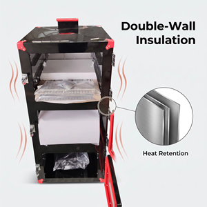 Four à fumage commercial en acier inoxydable de qualité supérieure avec 3 niveaux de grilles et coque peinte pour grillades en extérieur - Product Image 3
