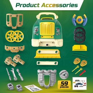 Mô hình giáo dục động cơ cơ khí xây dựng với đèn và âm thanh tháo rời đồ chơi dịch vụ động cơ sửa chữa cửa hàng xe tải đồ chơi và trò chơi - Product Image 6