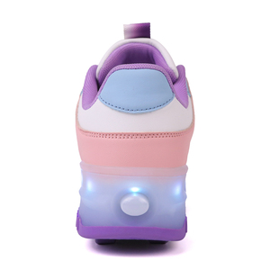 Pattini a Rotelle da <span class=keywords><strong>Bambina</strong></span> con 4 Ruote e Tomaia in Pelle per Attività <span class=keywords><strong>Sportive</strong></span> all'Aperto <span class=keywords><strong>Scarpe</strong></span> per Bambini alla Moda - Product Image 2