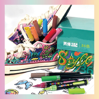 Marqueurs d'art permanents personnalisés pour graffiti, pointe pinceau, peinture acrylique, stylos marqueurs en plastique pour loisirs créatifs et emballages