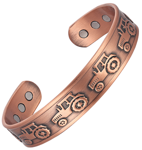 Brazalete magnético de cobre ancho Punk de Hip Hop para pulsera Patrón de motocicleta Pareja de moda para pulsera - Product Image 1