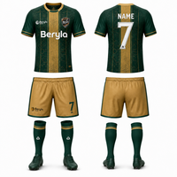 Uniforme de Fútbol Personalizado para Clubes, Diseño de Brújula, Impresión por Transferencia de Calor, Secado Rápido, Transpirable, 100% Poliéster, Deportivo