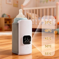 Chauffe-lait portable avec charge USB, chauffe-biberon pour bébé, température réglable, chauffe-biberon de voyage