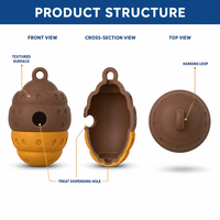Jouet distributeur de friandises en silicone pour chiens, puzzle alimentaire ovale, mangeoire lente, jouet à mâcher souple et élastique, sûr pour la bouche, interactif