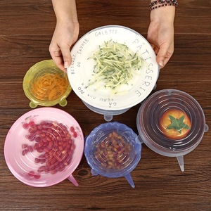 <b>silicone</b> cover can be <b>stretched</b> and sealed high temperature resistant food plastic wrap six-piece <b>silicone</b> fresh-keeping cover - Product Image 4