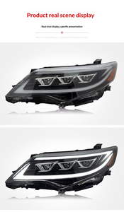 ไฟหน้าโปรเจคเตอร์ LED สำหรับ Toyota Camry ปี 12-14 รุ่นตลาดอเมริกา โคมดำ เลนส์ใส ซ้ายขวา คู่ - Product Image 5