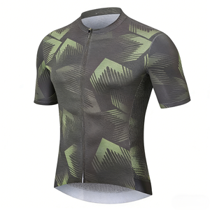 Maillot de <span class=keywords><strong>cyclisme</strong></span> unisexe vert à motif géométrique, coupe confortable, personnalisable, vêtements de <span class=keywords><strong>cyclisme</strong></span>, vêtements de sport, <span class=keywords><strong>cyclisme</strong></span> professionnel, en stock - Product Image 2