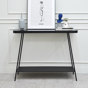 Nordique 2 niveaux noir métal <span class=keywords><strong>rectangulaire</strong></span> <span class=keywords><strong>Console</strong></span> verre café <span class=keywords><strong>Console</strong></span> Table décoration maison Mesas De Centr Draht Tisch - Product Image 2