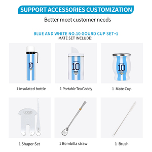 Ensemble de tasses à maté <span class=keywords><strong>Yaber</strong></span> en acier inoxydable avec logo personnalisé disponible, parfait pour la consommation de thé en plein air, cadeau idéal pour les amateurs de thé - Product Image 2