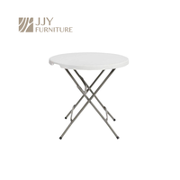 Table de bar pliante ronde blanche chic JJY-ZDZ-B003 110 cm pour soirées en plein air et usage commercial