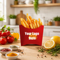 Boîtes d'emballage en papier pour la restauration rapide à emporter, imprimées sur mesure, jetables, pour frites, hamburgers, poulet frit, ailes de poulet