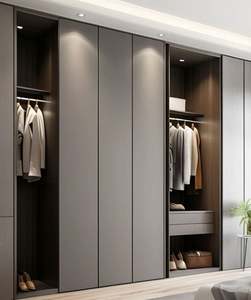 Meubles de rangement modernes de luxe Armoire de chambre à coucher convertible en bois massif pour la maison Hôtel Villa Style panneau - Product Image 6