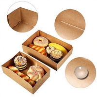 Contenants alimentaires rectangulaires en papier kraft jetables, recyclables et écologiques avec pelliculage mat pour les restaurants rapide et les stades