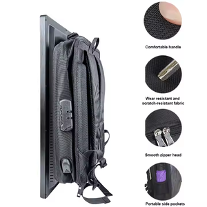 32 inch kỹ thuật số biển quảng cáo đi bộ điện thoại di động Ba lô máy nghe nhạc quảng cáo cảm ứng Bảng điều chỉnh tiếp thị <span class=keywords><strong>LCD</strong></span> Ba lô - Product Image 3