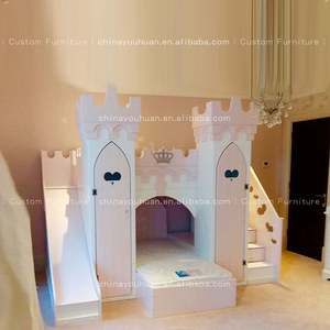 <strong>Children's</strong> Bunk <strong>Bed</strong> <strong>with</strong> Staggered Design Dreamy Cute Castle <strong>Bed</strong>, Bunk <strong>Bed</strong> <strong>with</strong> <strong>Slide</strong> Custom Princess <strong>Bed</strong> for Girls' Room - Product Image 3