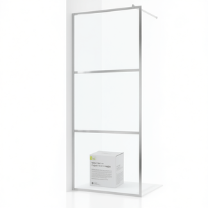 Mampara de ducha transparente de vidrio ESG de 55.1x76.8 pulgadas, sin marco, rectangular, de diseño minimalista para renovaciones de baños. - Product Image 1