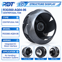 Nouveau ventilateur centrifuge industriel EC R3G560-AQ04-06 400V 560mm 7.3A à haut débit d'air, souffleur RadiPac pour remplacement de ventilation de salle blanche