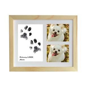 Cadre photo commémoratif personnalisable en bois noir avec empreinte de patte d'animal, impression UV à encre propre, kit d'impression, vente chaude 2023 - Product Image 6