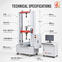 Machine d'essai universelle électronique 5kN pour la résistance à la traction des adhésifs, équipement d'essai de cisaillement classe 0.5 pour laboratoire
