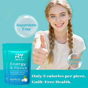 Grosir l-theanine Energy kafein tablet permen karet mendukung fokus energi gula bebas Peppermint gusi tablet - Product Image 3