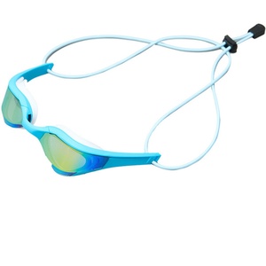 Lunettes de natation de compétition, nouveau style bandeau, style corde, étanches, anti-buée, réglables, lentilles en PC électro-plaquées, vente en gros pour adultes - Product Image 6