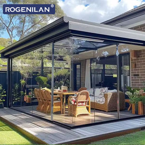 Véranda autoportante en <span class=keywords><strong>aluminium</strong></span> préfabriquée de style américain ROGENILAN, insonorisée et isolée thermiquement, avec verre, pour patio - Product Image 1