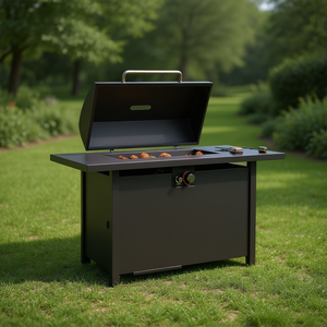 Table de foyer extérieur moderne en acier 25 H x 42 L en acier Corten, à bioéthanol, pour décoration de jardin, rectangulaire, autoportante - Product Image 2